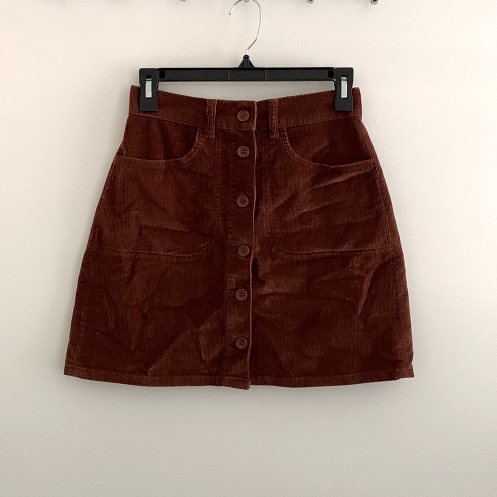 FRENCH CONNECTION corduroy button up skirt